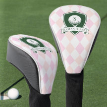 Padrão Rosa Moderno Nome do Golfista Verde Monogra