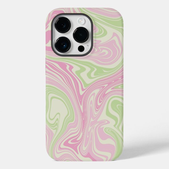 Padrão Rosa Verde Suave Líquido (Verso)