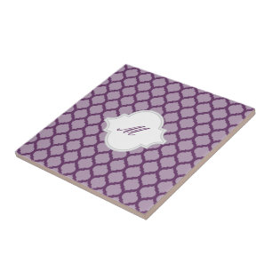 Padrão roxo marroquino com Trivet do Azulejo Monog