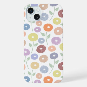 Padrão Rpt Flor Fuzzy Pastéis em Branco