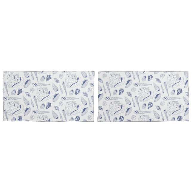 Padrão sem costura com conchas marinhas (Frente - conjunto)