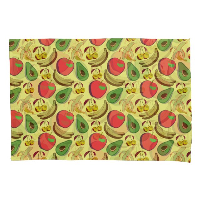 Padrão sem costura de fruta tropical colorida (Frente-Esquerda)