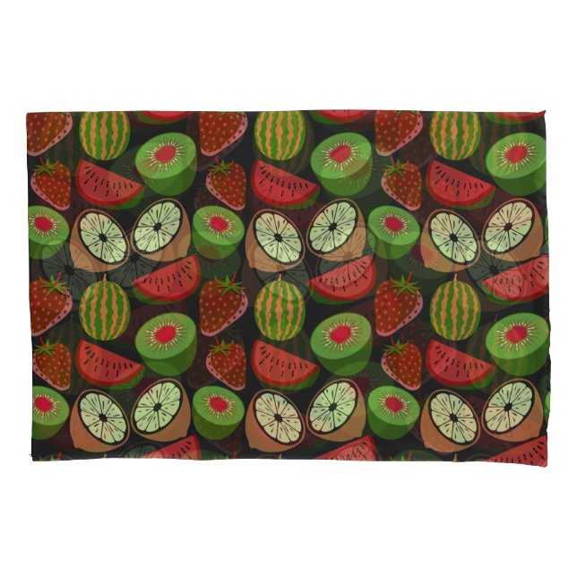 Padrão sem costura de fruta tropical colorido (Frente-Esquerda)