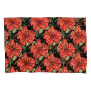 Padrão sem costura Flores vermelhas tropicais Folh
