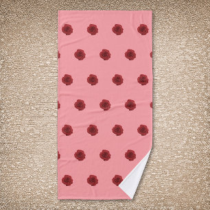 Padrão sem soldadura da rosa vermelha na toalha do