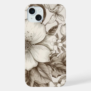Padrão Sépia Floral Vintage (14)