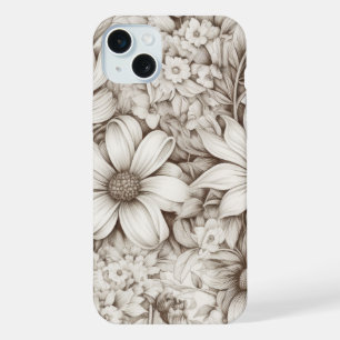 Padrão Sépia Floral Vintage (5)