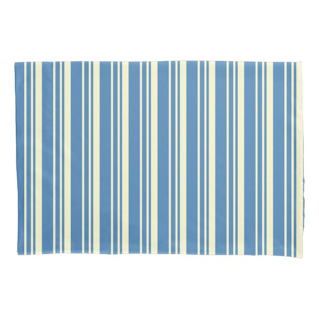 Padrão Simples Azul e Creme Vertical Striped (Frente)