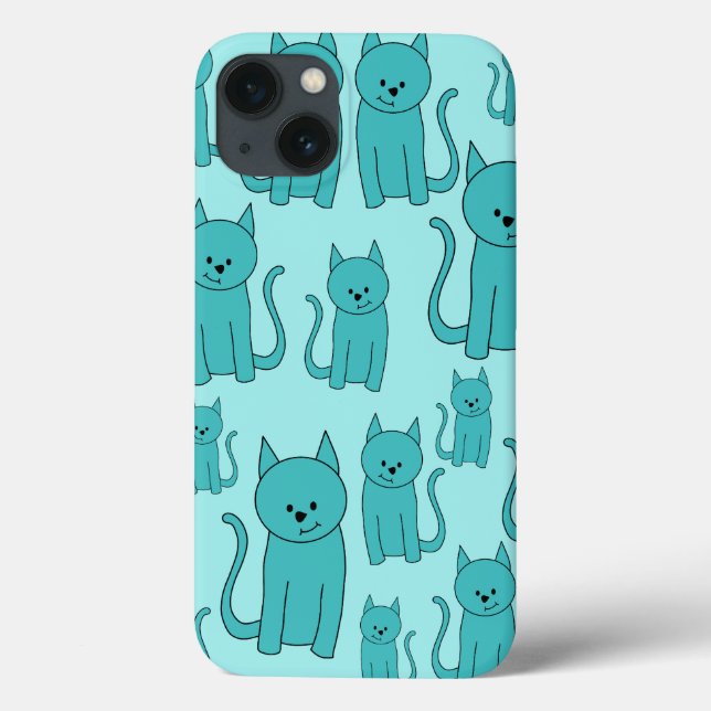 Padrão Teal de Gatos Cutes. (Verso)