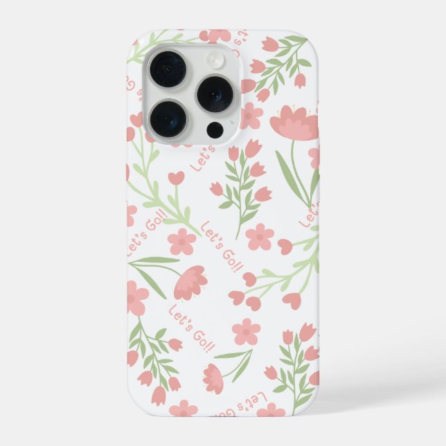 Padrão Tipográfico Vamos Floral Rosa Estético (Verso)