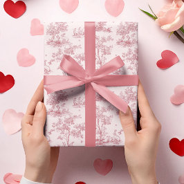 Padrão Toile Rosa Elegante | Papel de embrulho de 