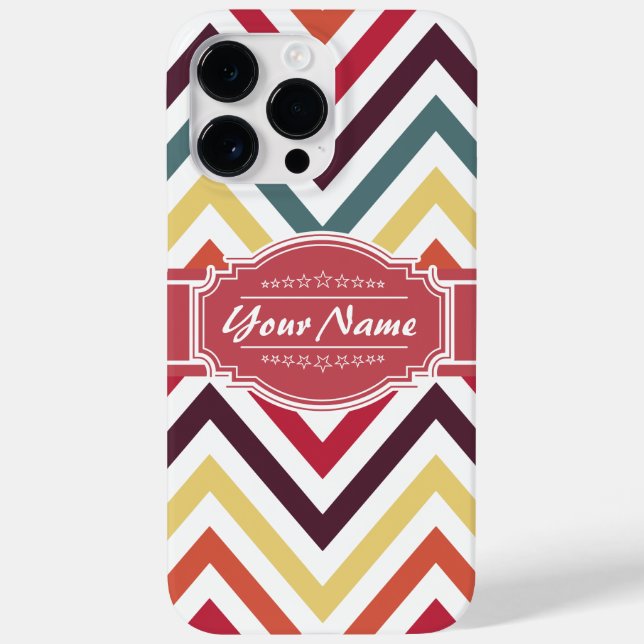 Padrão Trendy Chevron com Nome Personalizado (Verso)