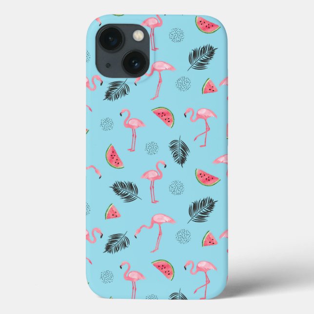 Padrão Trendy Tropical Flamingo & Watermelon (Verso)