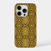Padrão Tribal Étnico Vermelho Verde Dourado