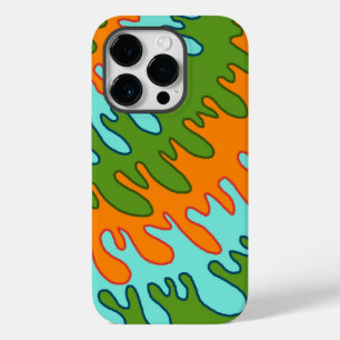 Padrão Trippy Green Orange Liquid Stripe Y2K
