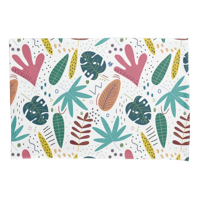 padrão tropical com folhas coloridas (Frente)