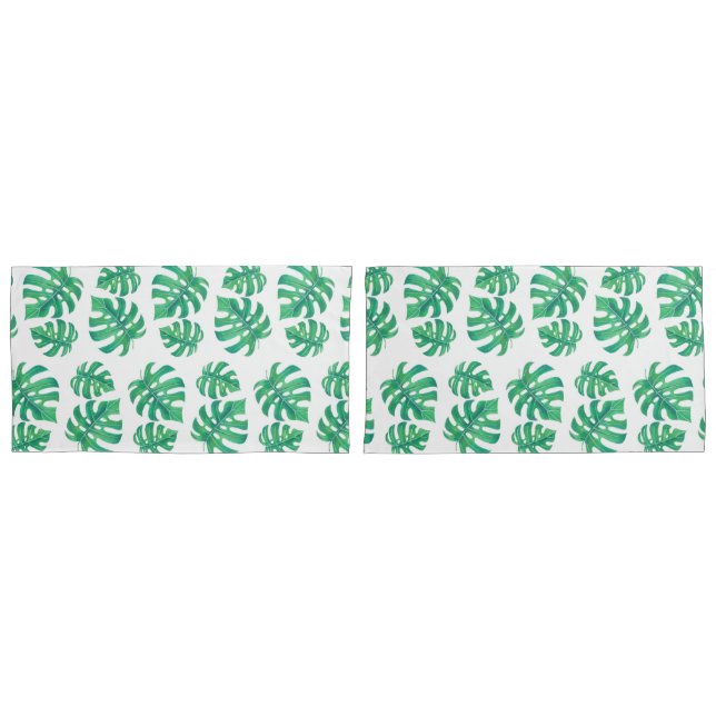 Padrão tropical com folhas de monstera (Frente - conjunto)