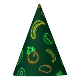 Padrão Tropical Neon - Chapéu de Papel para Festa