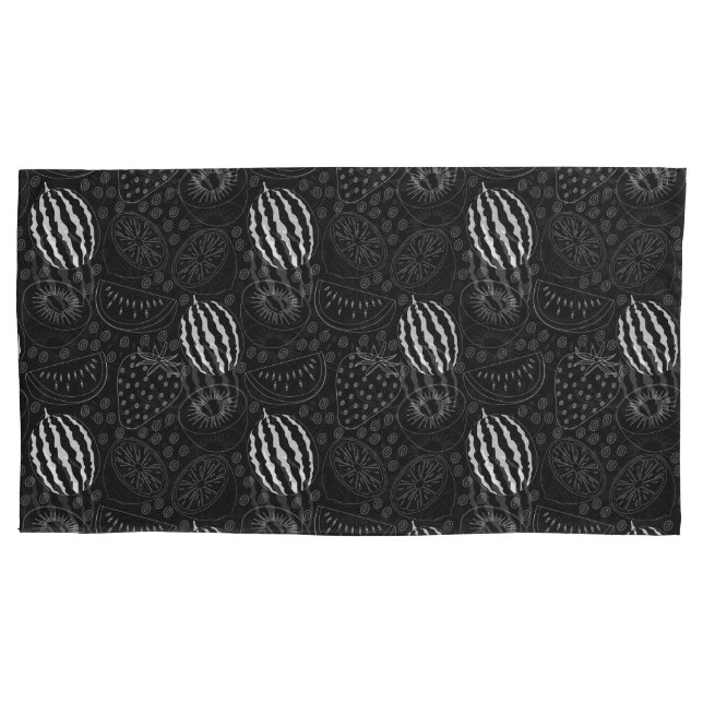 Padrão uniforme em fruta preto e branco Tropical (Frente-Esquerda)