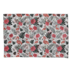 Padrão uniforme Flamingo com fundo floral