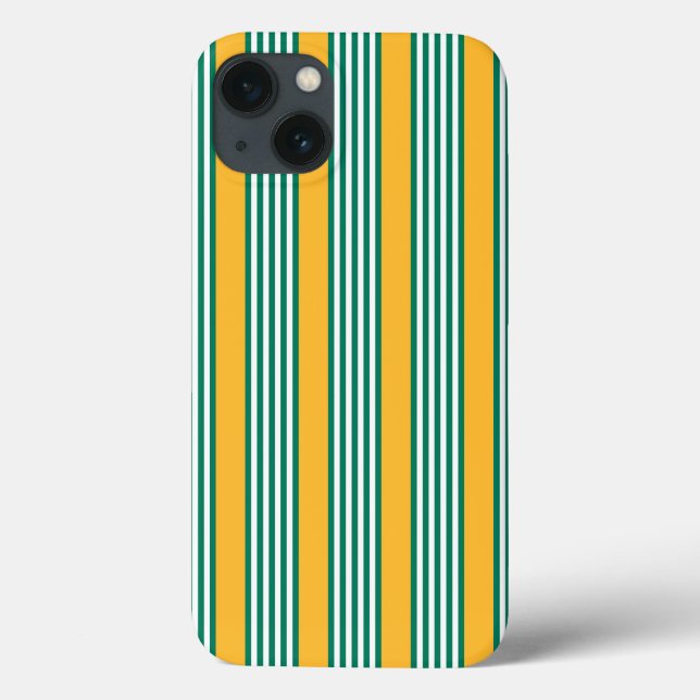 Padrão verde e branco de cinco faixas com amarelo (Verso)