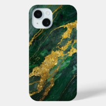 Padrão Verde Marble com Dourado
