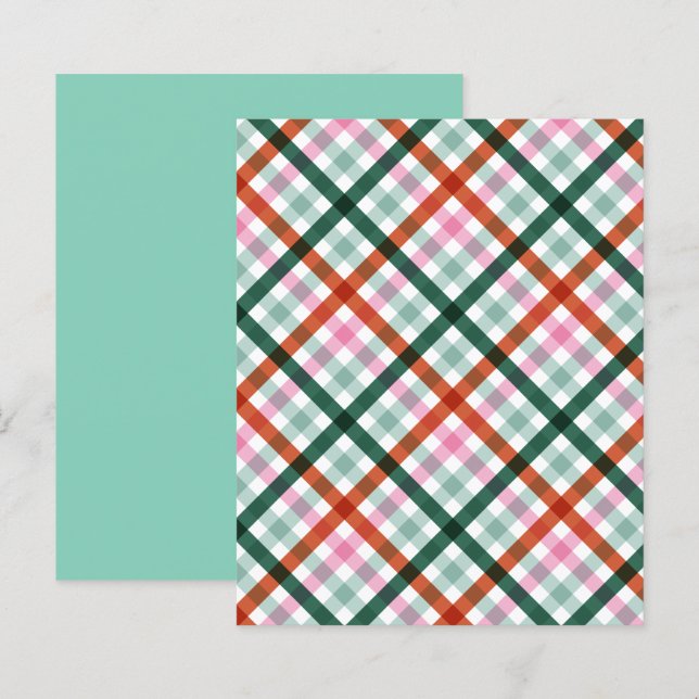 Padrão Verde Rosa Gingham (Frente/Verso)