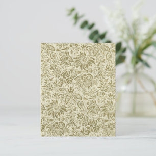 Padrão Verde Sálvia Floral de Brocado Botânico Toi
