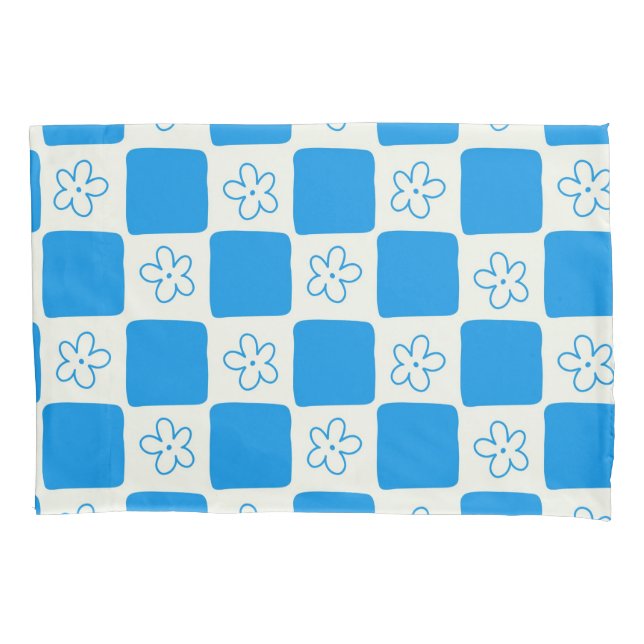 Padrão Verificado de Flor Azul de Pré-Disquete (Frente)