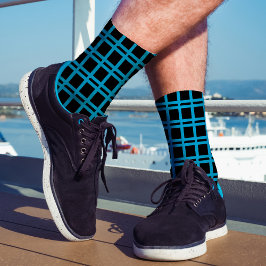 Padrão Verificado Preto e Azul Moderno Negrito Uni