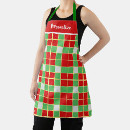 Padrão Vermelho Verde do Feriado de Natal com Cort