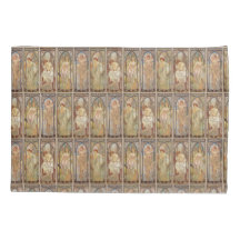 Padrão Vintage Art Nouveau Mucha Tempos do Dia