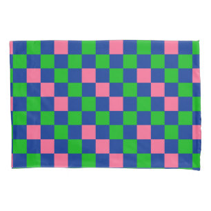 Padrão Xadrez Azul Verde Rosa Design