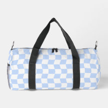 Padrão Xadrez Branco Azul Pastel Retro