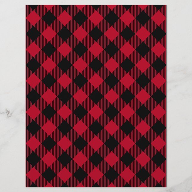 Padrão Xadrez Buffalo Vermelho e Preto (Frente)
