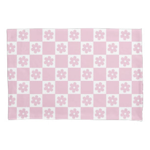 Padrão xadrez de flor rosa