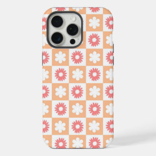 Padrão Xadrez Flor de Pêssego Hippie