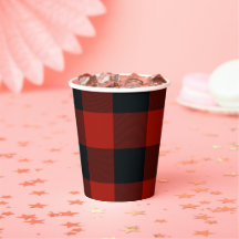 Padrão Xadrez Gingham Preto e Vermelho de Buffalo