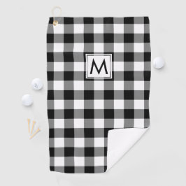 Padrão Xadrez Preto e Branco Monogramado