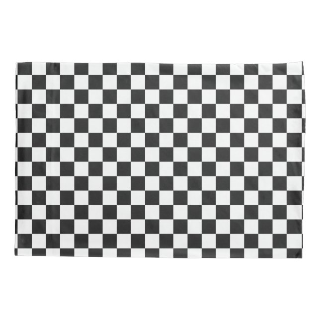 Padrão Xadrez Preto e Branco Sofisticado (Verso)