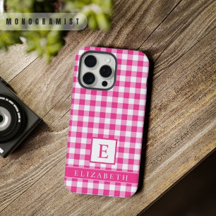 Padrão Xadrez Rosa Brilhante Personalizado