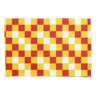 Padrão Xadrez Vermelho Amarelo Branco Design