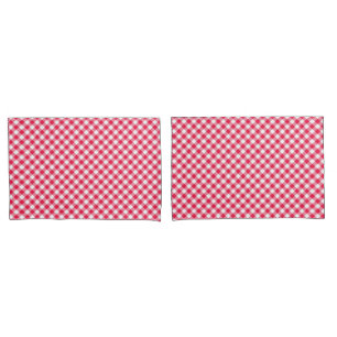 Padrão Xadrez Vermelho e Branco Clássico Rústico
