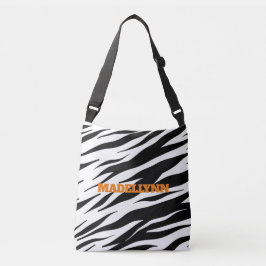 Padrão Zebra Moderno Personalizado Bolsa de Texto
