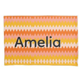 Padrão Zig Zag Moderno Amarelo, Laranja e Branco