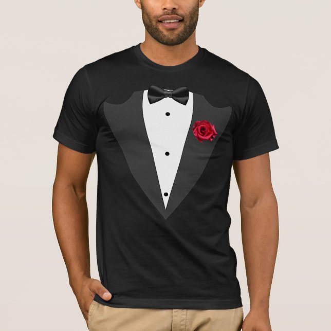 Padrinho de casamento Tuxedo, melhor camiseta bran (Frente)