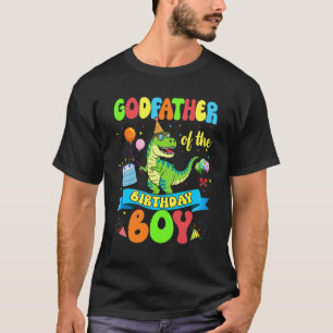 Padrinho Do Menino Do Aniversário Camisa TRex Dino