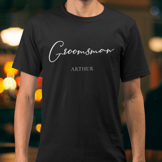 Padrinho Personalizado Camisa Chic Moderna Despedi (Criador carregado)