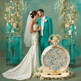 Padrinhos de casamento dotados de Dourado relógio