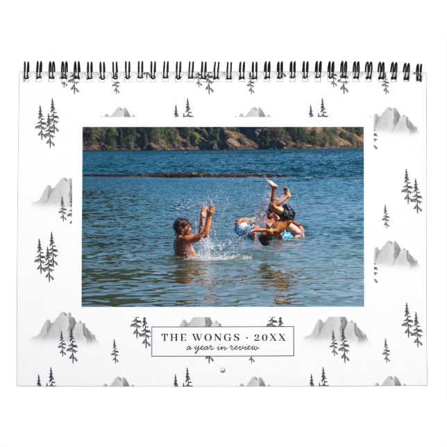 Padrões de Aquarela | Calendário Personalizado com (Capa)